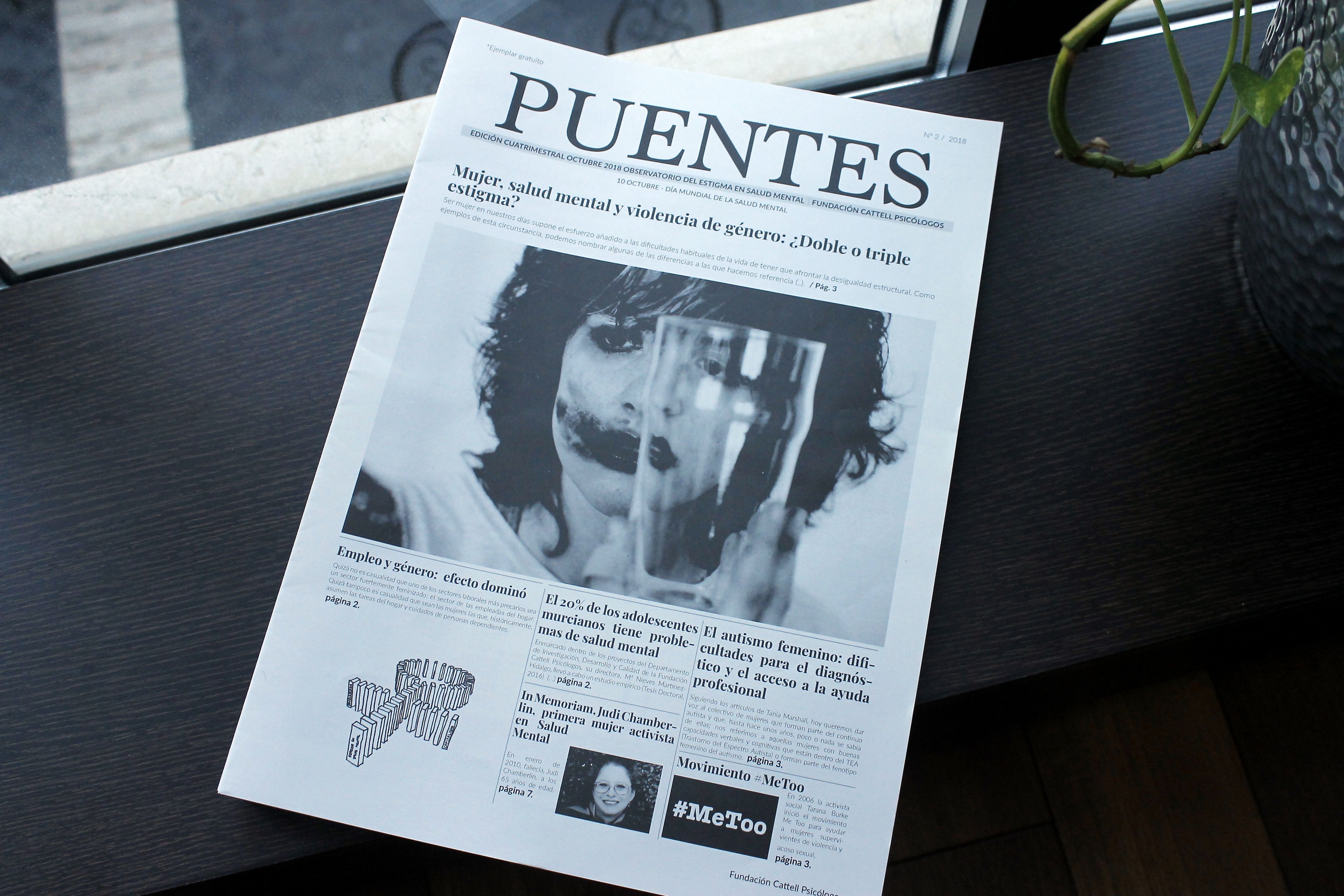 YA ESTÁ EN LA BIBLIOTECA REGIONAL EL NÚMERO 2 DEL PERIÓDICO PUENTES: OBSERVATORIO DE ESTIGMA Y SALUD MENTAL