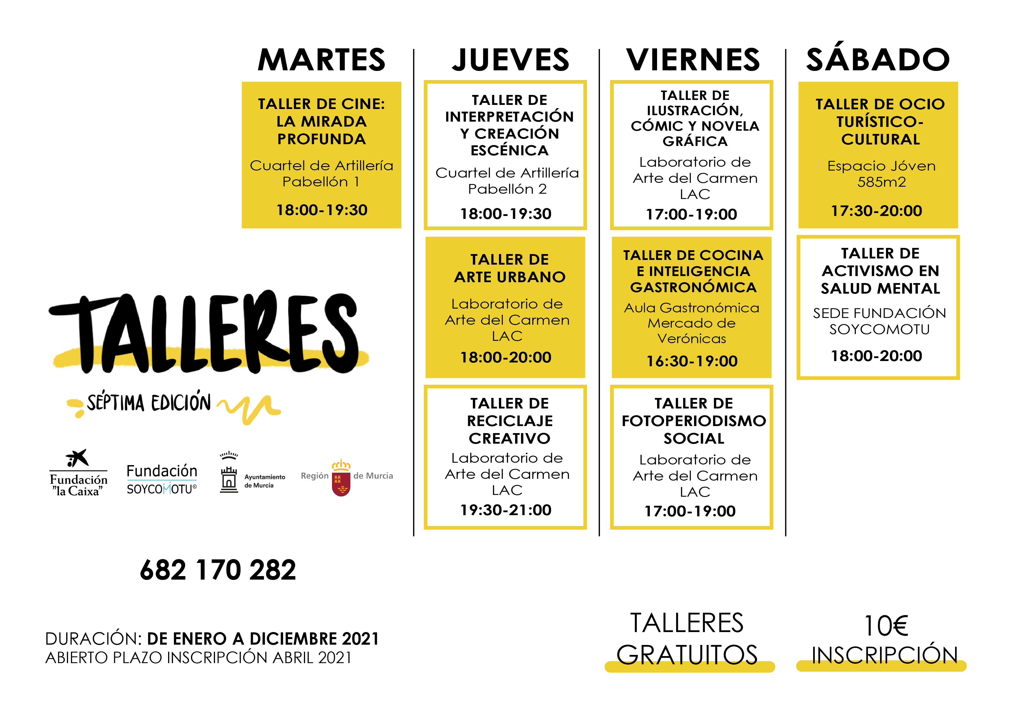 SE ABRE EL SEGUNDO PLAZO PARA LA INSCRIPCIÓN EN EL PROGRAMA DE TALLERES SOYCOMOTU®